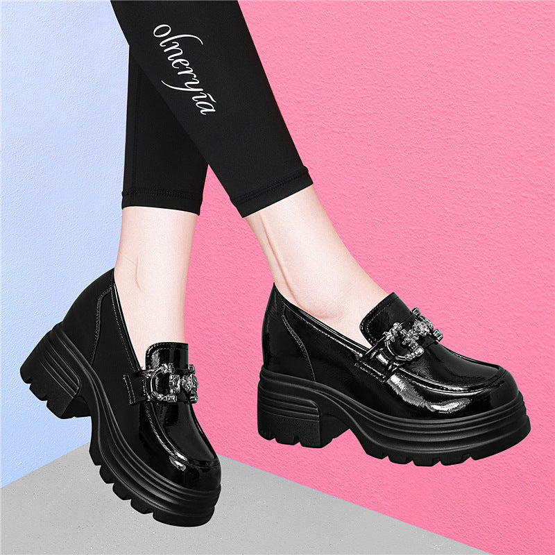 Damen Plateau Mokassins Schnalle Trendy Mode - BerlinGlamour