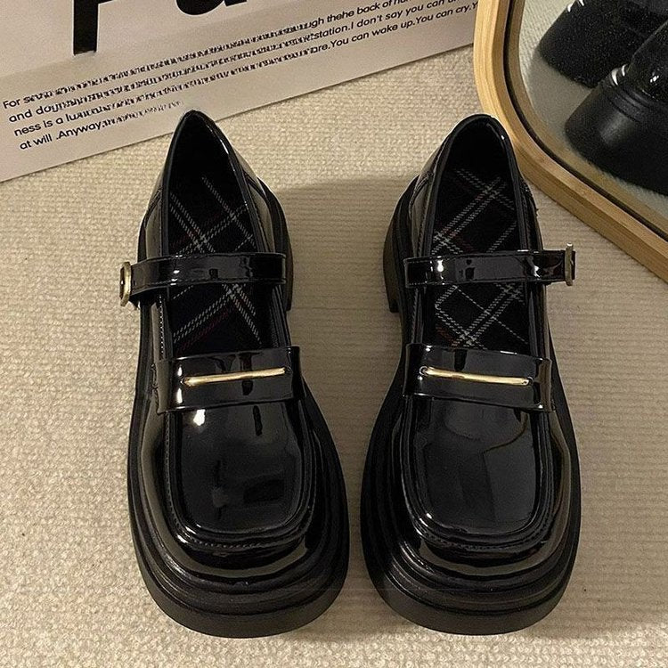 Damen Plateau Mokassins Riemen Sohle Strapazierfähig Damen Schuhe - BerlinGlamour