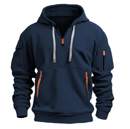Herren Kapuzenpullover Lässig mit Reißverschlusstaschen