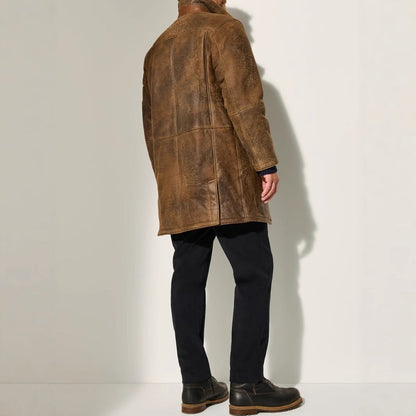 Lammfell Langjacke Herren Luxus Warm Elegant