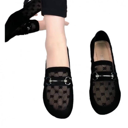 Damen Ballerinas Mit Transparentem Mesh Elegant