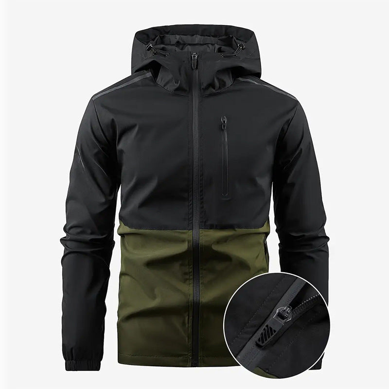 Herren Übergangsjacke Funktional Mit Kapuze Wasserabweisend