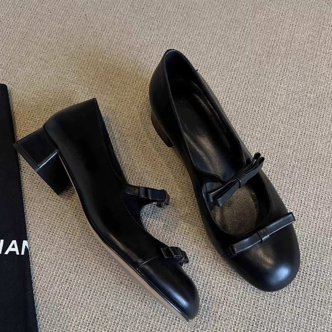 Damen Ballerinas Bequem Schleifen Detail