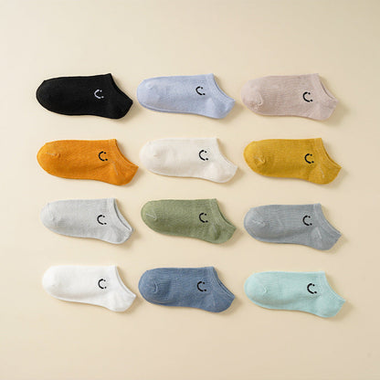 Farbenfrohe Damen Socken mit Smiley Motiv
