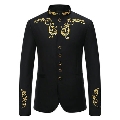 Herren Blazer Modern mit Stickerei Schlank