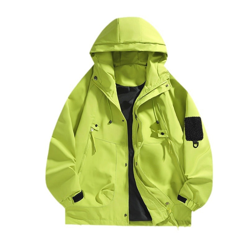 Herren Outdoor-Jacke Leicht Wasserdicht Mit Verstellbarem Kragen