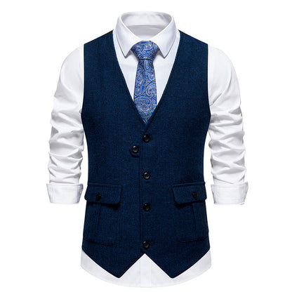 Herren Weste Elegante Strukturiert Hahnentritt Muster