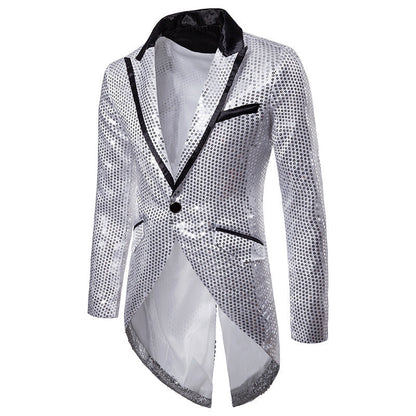 Herren Blazer Elegant Pailletten Luxus Schnitt Modern