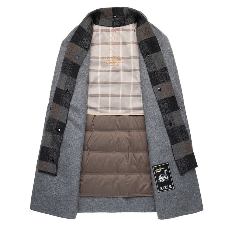 Eleganter Herren Übermantel Modern Schwarz