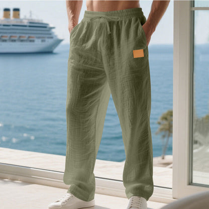Herren Sommerhose Leicht Leinen Bequem Luftig