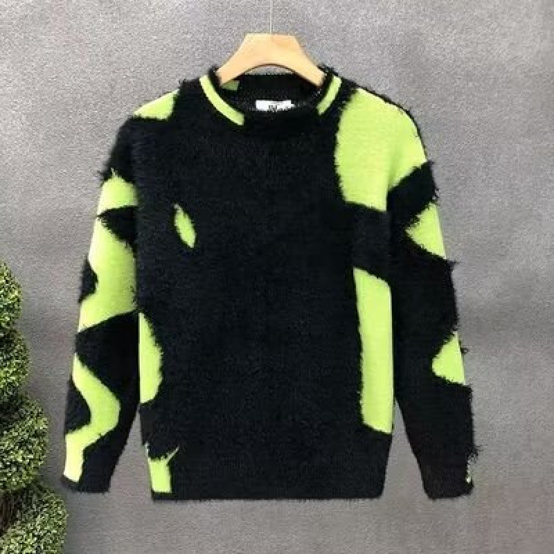 Damen Oversized Pullover Modern Kontrast Design Groß - BerlinGlamour