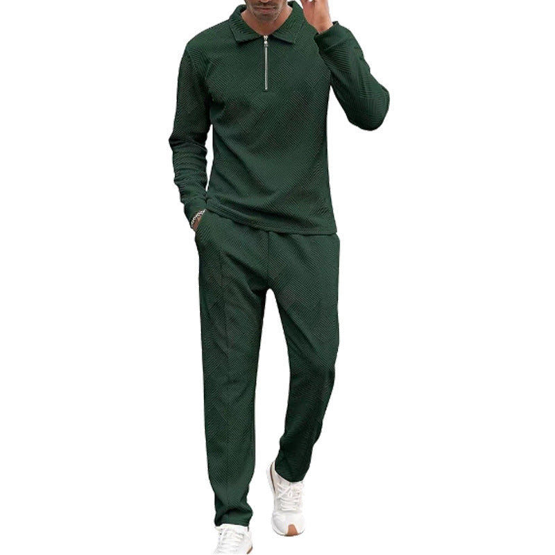 Herren Casual-Set Hose Oberteil mit Struktur-Design Modern