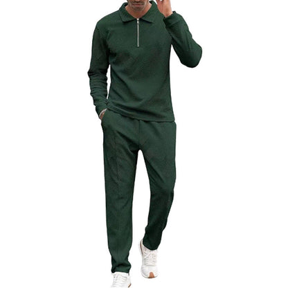 Herren Casual-Set Hose Oberteil mit Struktur-Design Modern