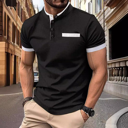 Herren Kurzarm Hemd Modern mit Knöpfen Freizeit