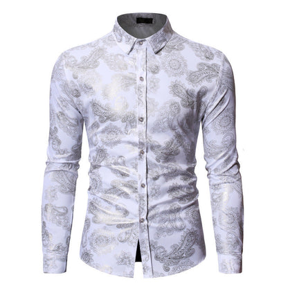 Herren Hemd Elegant Floralmuster Stilvolle Bluse