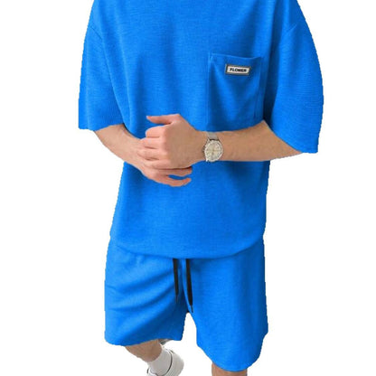 Herren Kurzarm T-Shirt und Shorts Set Sportlich Freizeit