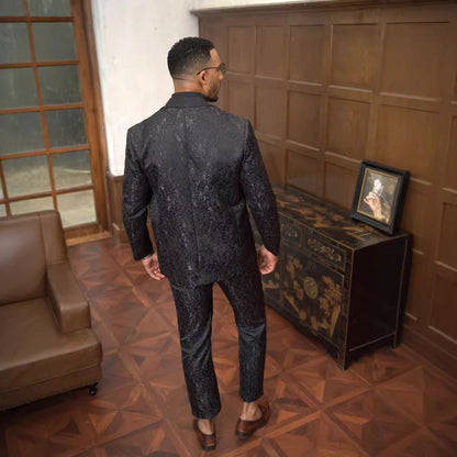 Herren Anzug Set Elegant Floralmuster Slim Fit
