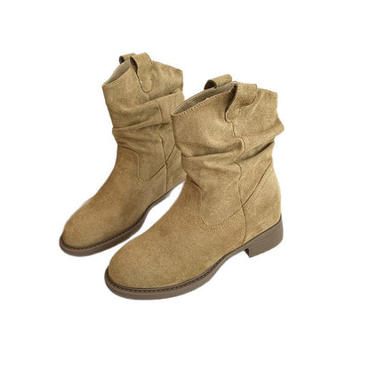 Damen Stiefeletten Lässig Schlupf Design Bequem