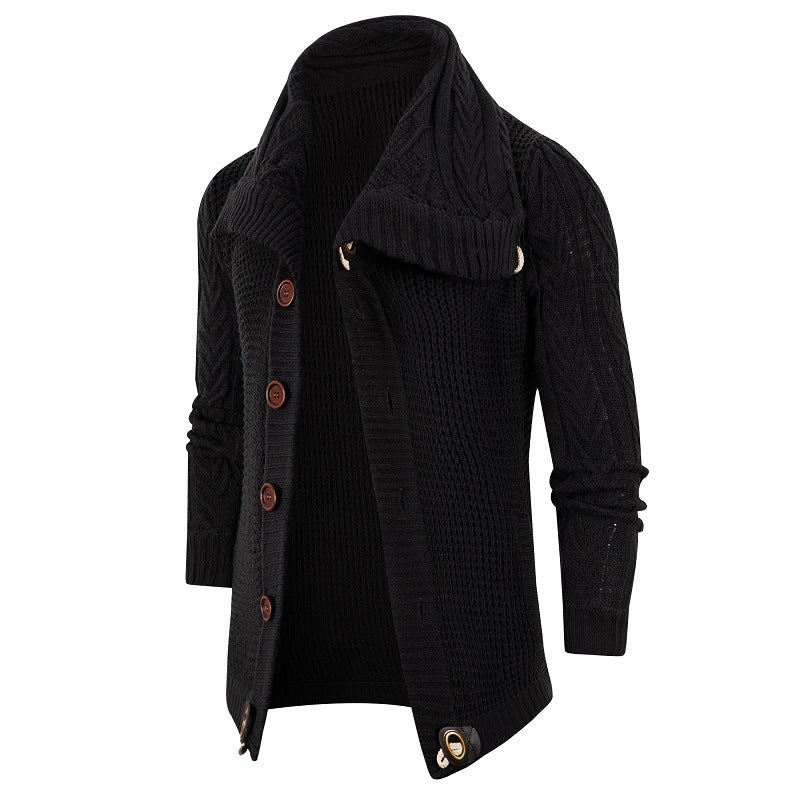 Herren Strickjacke Grobstrick Umschlagkragen Modern