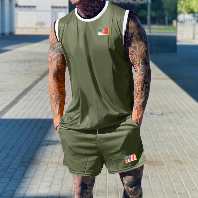 Herren Sportset Tanktop und Shorts Berlin Flaggenmotiv