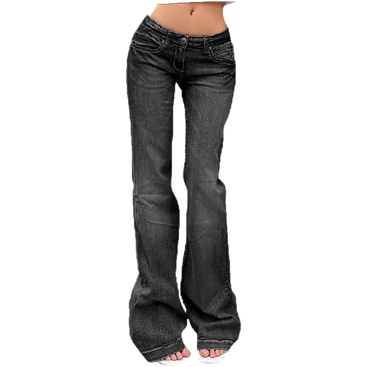 Damen Highwaist Jeans Stretch Flared Bequem