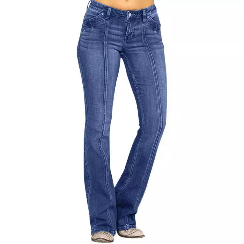 Damen Jeans Bootcut mit Stretch und Elegantem Schnitt - BerlinGlamour