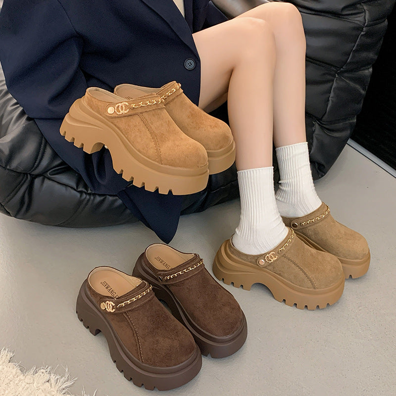 Damen Clogs Rutschsicher Trendig Logo Plattform - BerlinGlamour
