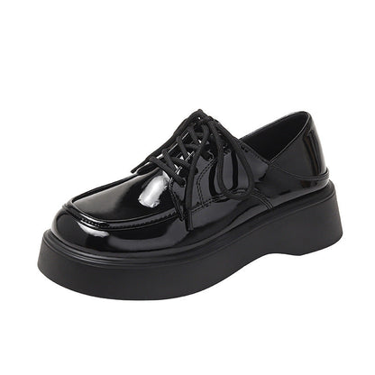 Damen Schuhe Hochglänzend Komfort Schnürschuhe Damen Mode