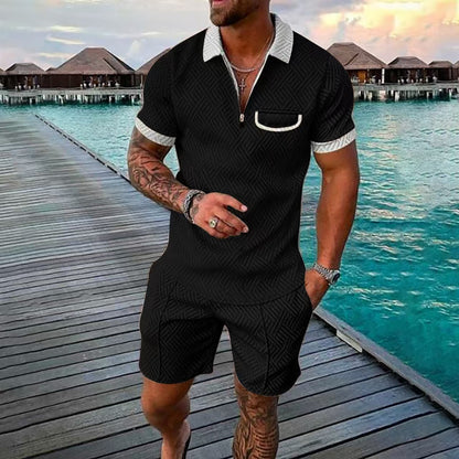 Herren Poloshirt und Shorts Set Sommer Casual
