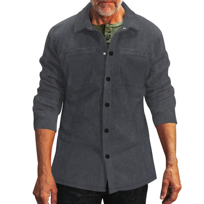 Herren Leichtjacke Baumwolle Doppelbrusttasche Modern
