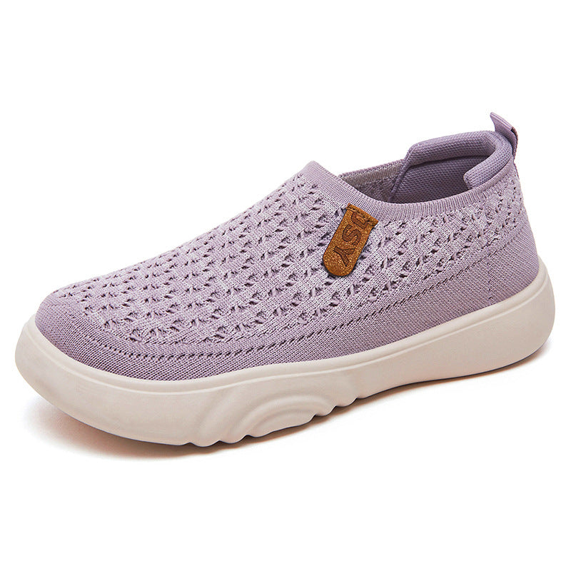 Damen Sneaker Slip-On Elastisch Bequem Weißen