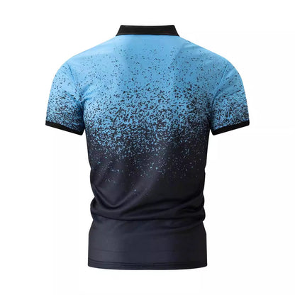 Herren Polohemd Modern Gradient Druck Sportlich
