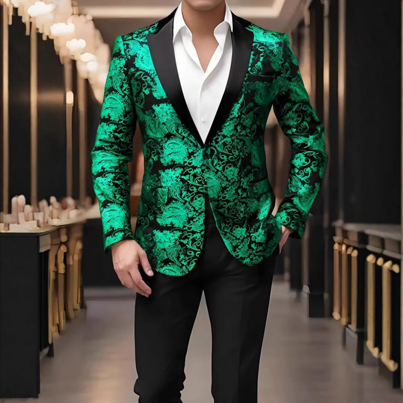 Herren Blazer Smoking Elegant Floral Design
