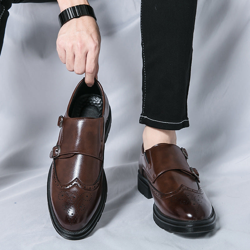 Damen Monk-Schuhe Elegantes Design Leder Schwarz - BerlinGlamour
