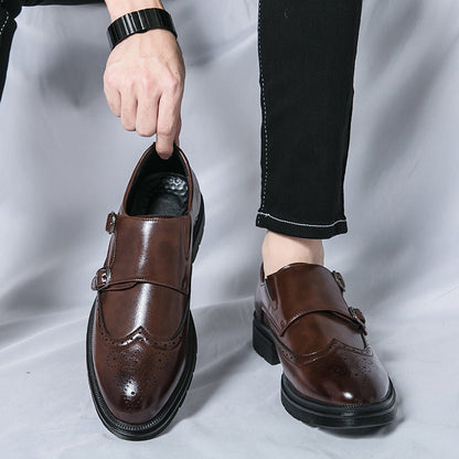 Damen Monk-Schuhe Elegantes Design Leder Schwarz - BerlinGlamour