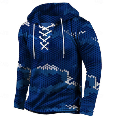 Herren Sweatshirt Hoodie Wabenmuster Trendig Modern