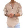 Herren Langarmshirt Slim Fit V-Ausschnitt Elegantes Design