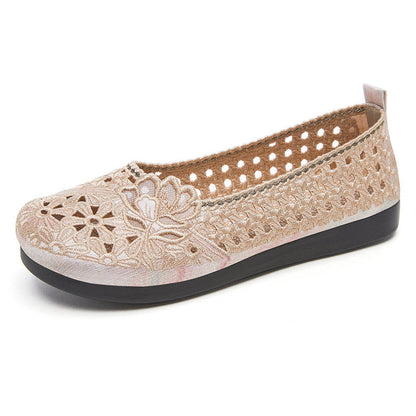Damen Ballerinas Blumenmuster Rutschfest