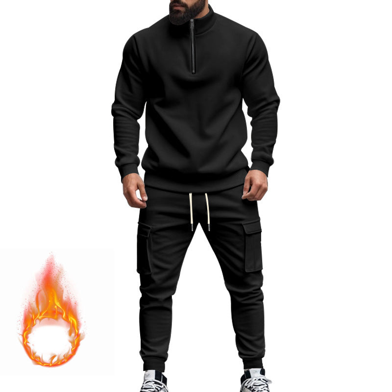 Herren Jogginganzug Modern Sportlich mit Reißverschluss und Taschen