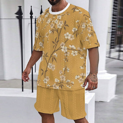 Herren Set mit Blumenmuster Trendy Sommer