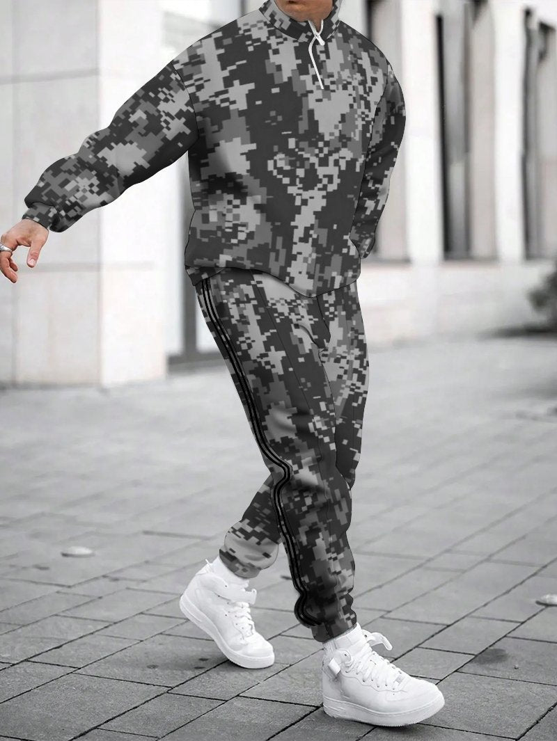 Herren Trainingsanzug Camouflage Modern Sportlich
