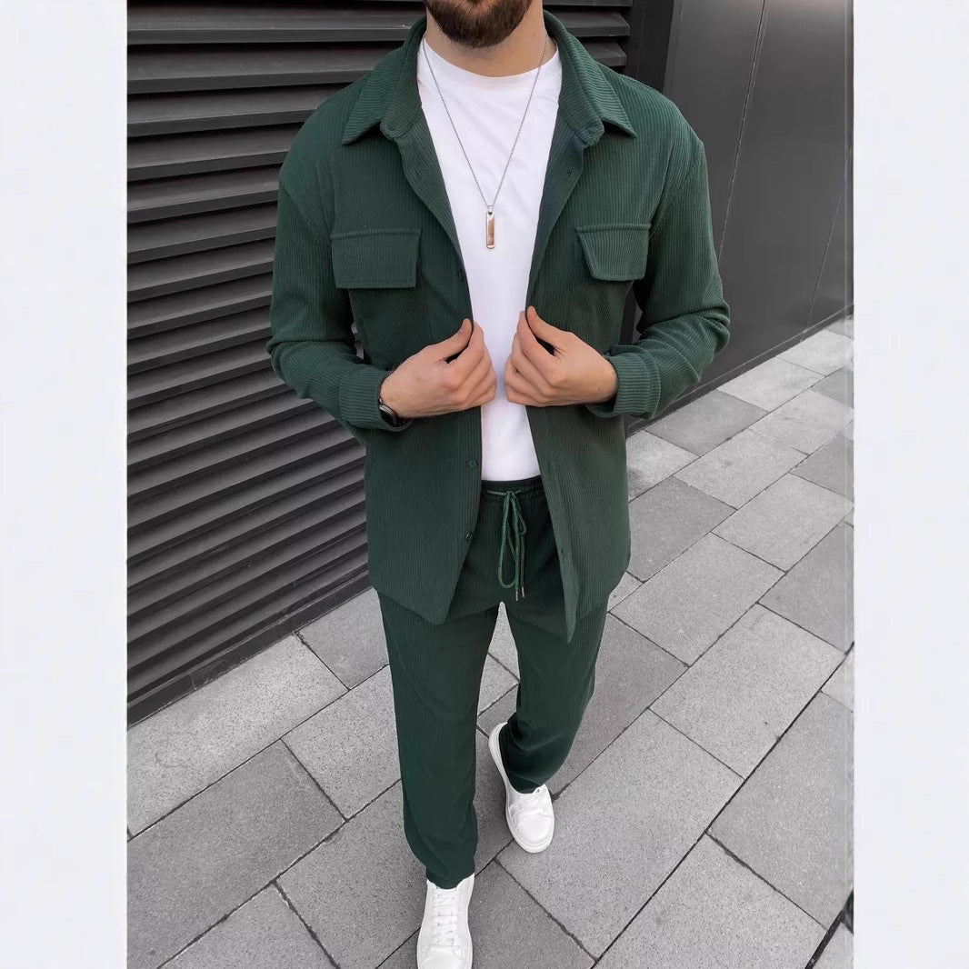 Herren Freizeithose Mit Hemd Modern Style