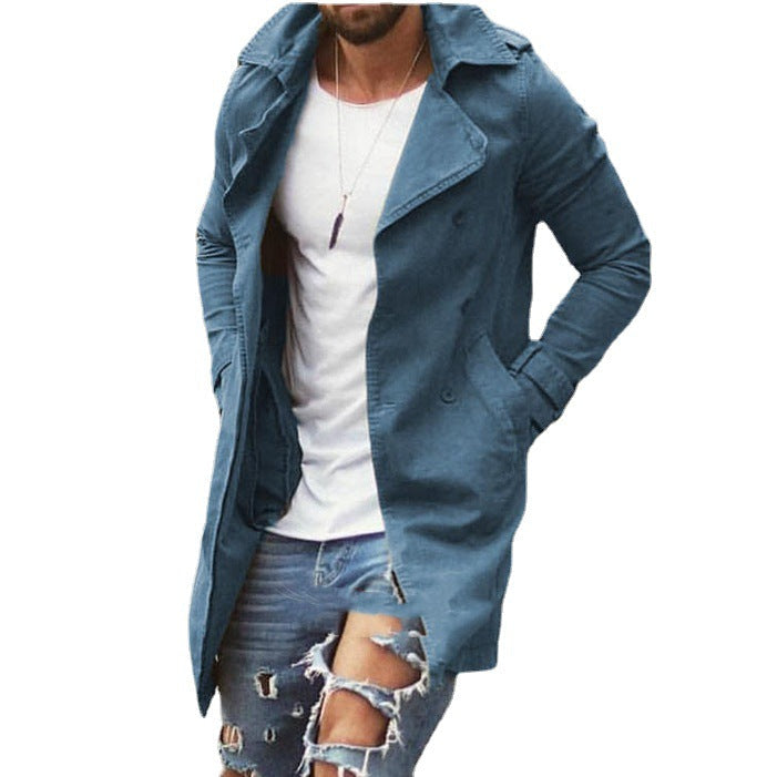 Herren Trenchcoat Lässig Modern mit Doppelknopfleiste