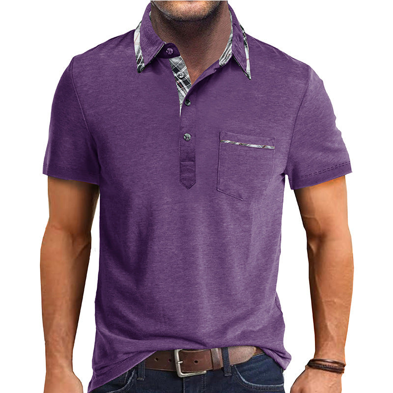 Herren Polohemd Kurzarm Karomuster Modern Berlin Style