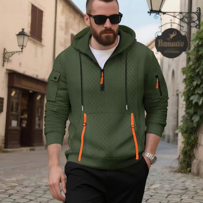 Kapuzenpullover Herren Sportlich mit Reißverschlusstaschen