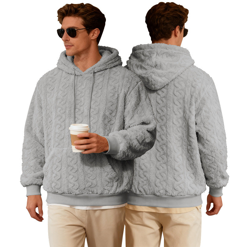Herren Hoodie Fleece Weich Warm Strukturierung