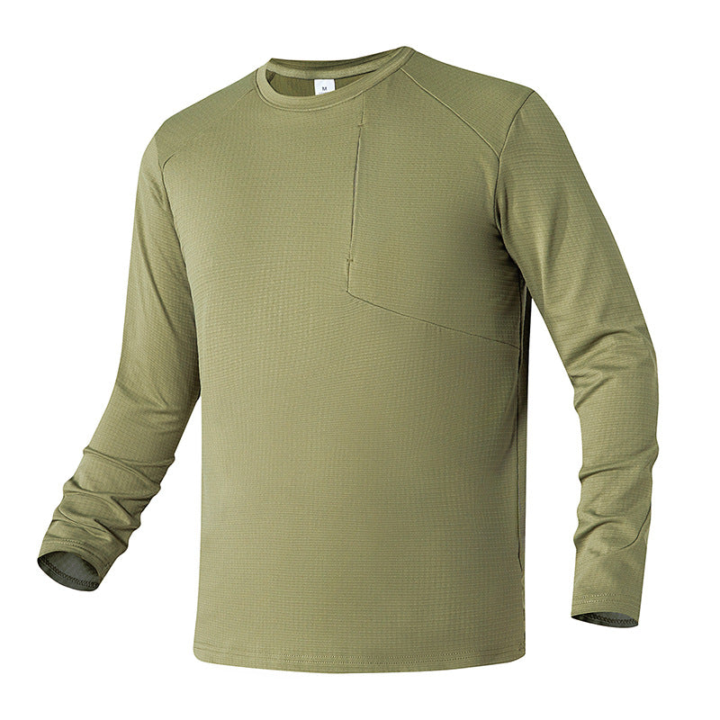 Herren Funktionslongsleeve Atmungsaktiv mit Tasche Sportlich
