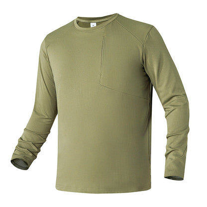 Herren Funktionslongsleeve Atmungsaktiv mit Tasche Sportlich