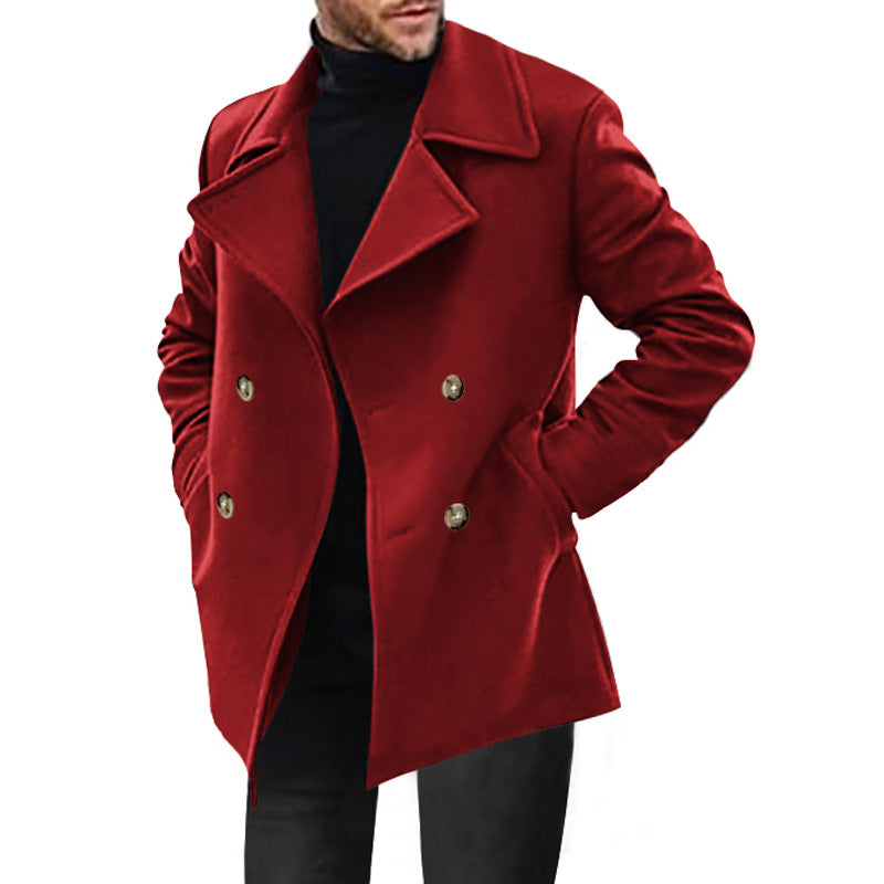 Herren Peacoat Elegant Doppelter Knopfleiste Modern