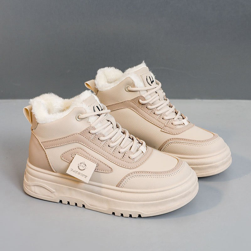 Damen Sneaker High-Top Warmfleece Innensohle Rutschfest